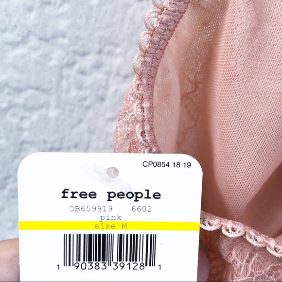 Free People Intimately FP Lace Bralette Pink Med - Picture 5 of 6
